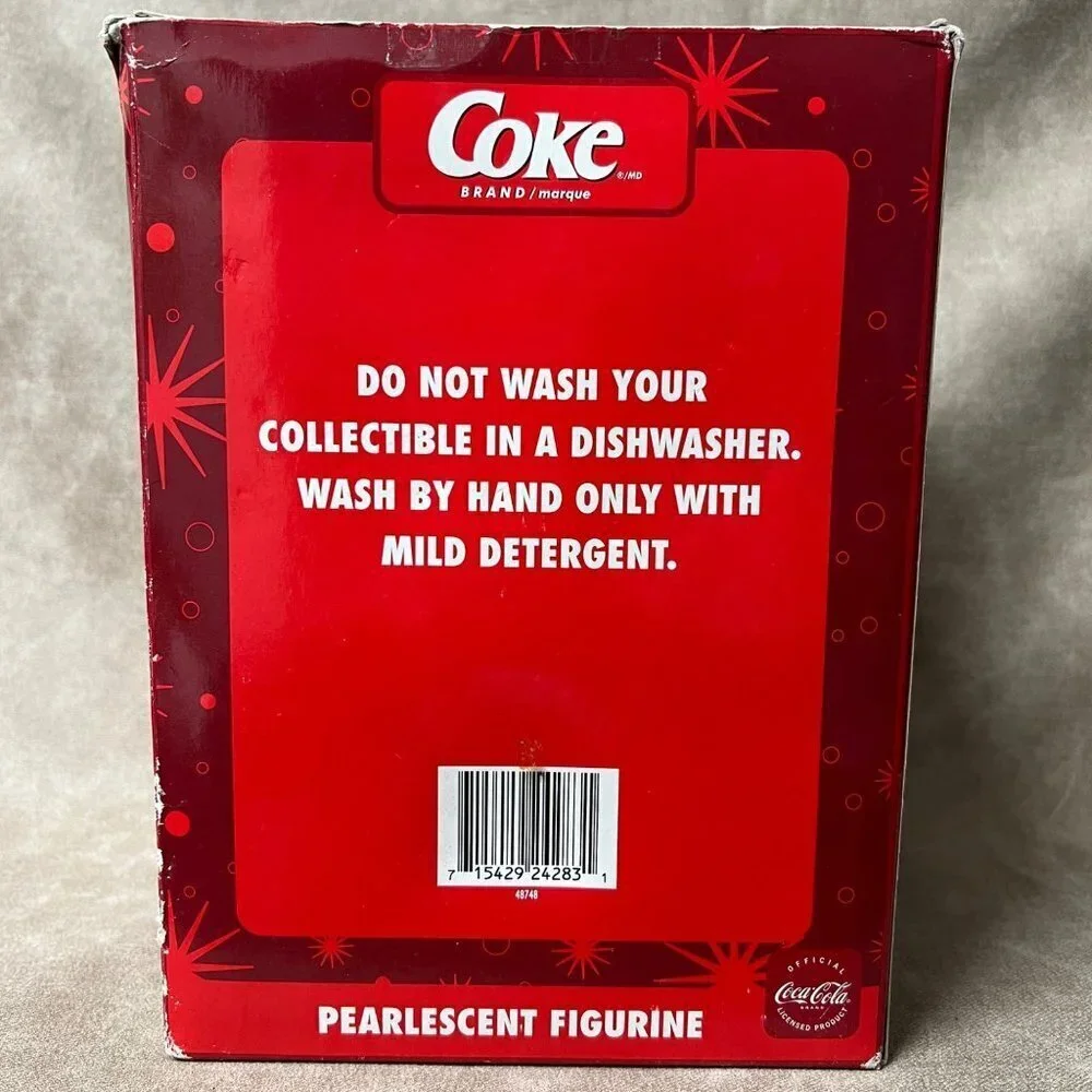 Coca-Cola Pearlescent Figurine by Cavanagh ~ SANTA with Bag of Toys